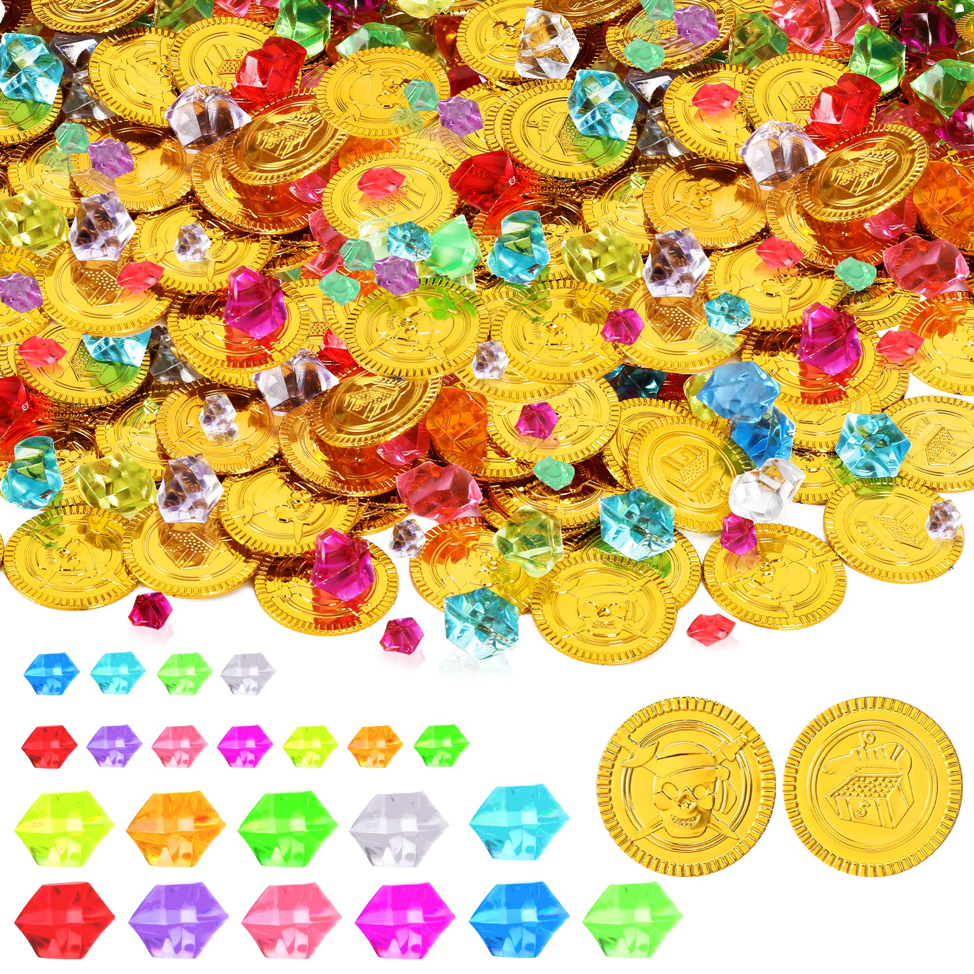 120 PCS Gold Coins, 1.4 in Plastic Gold Coins, 0.08 in Thick Fake Coins Pirate Coins Tokens Play Coins for Kids, Pirate Treasure Classroom Reward Adventure Theme Party Supplies for Pirate Party