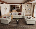 Morden Fort Classic Chesterfield Sofa Set 82'', Tufted Sofa Couch Set with Solid Wood Legs Thick Cushion, Pet-Friendly 3-Seater Sofas Couches for Living Room Bedroom Apartment - Linen Beige