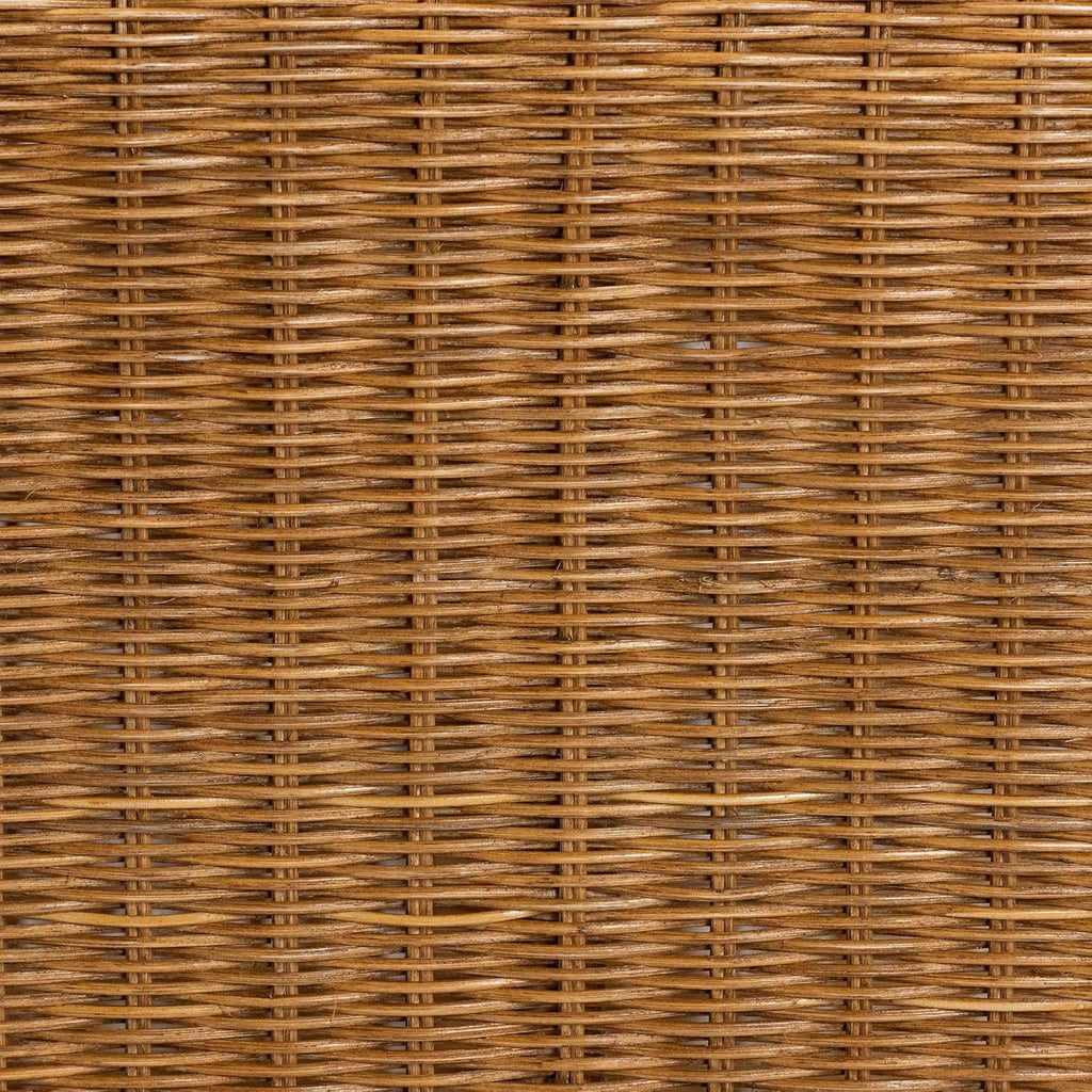 bali & pari Oteria Scalloped Natural Rattan Side Table, Light Honey