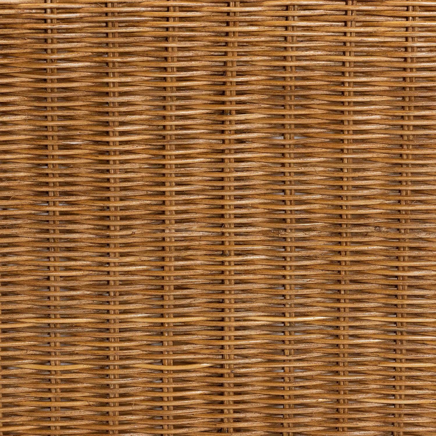 bali & pari Oteria Scalloped Natural Rattan Side Table, Light Honey