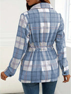 Kvinders afslappede vintage ternet skjorte med knapper foran, løs, til forår og efterår
