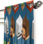 Jay franco Minecraft Isometric Blue 63 in Drapes 4 Piece Set - Beautiful Room Decor&Easy Set Up, Bedding Features Creeper - Window Curtains Include 2 Panels&2 Tiebacks (Official Minecraft Product)