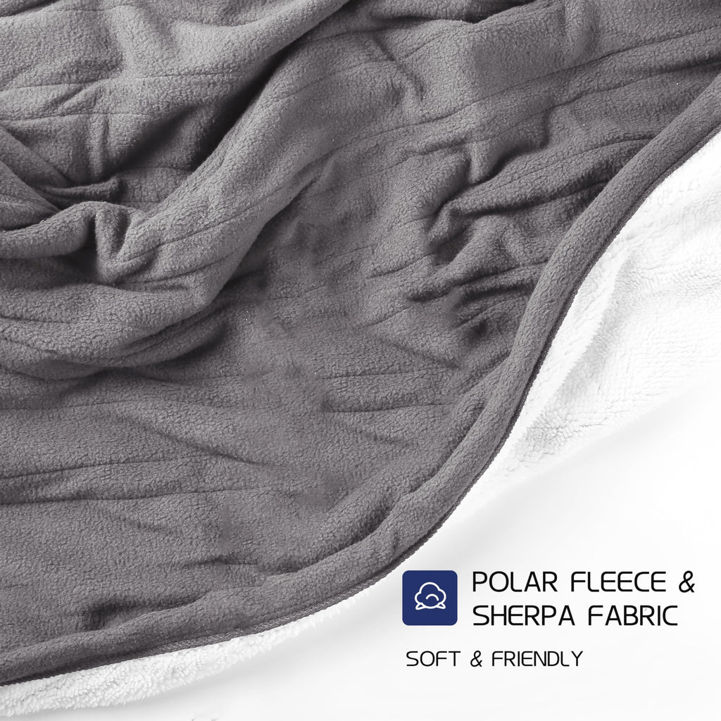 Coperta Elettrica Riscaldata 72"x84" Taglia Completa, Morbido Pile di Corallo con 4 Livelli di Riscaldamento e Spegnimento Automatico dopo 10 Ore, Lavabile in Lavatrice, Tessuto Morbido e Accogliente per la Casa, Grigio Scuro