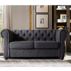 Rosevera Genevieve Upholstered Tufted Loveseat Couch,Chesterfield Sofa loveseat with Armrest Scroll Arm Sofa Couch, Sectional Sofa for Living Room Office