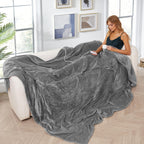 Elektrisch verwarmd deken 72" x 84" volledige maat flanellen stof met 4 verwarmingsniveaus & 10 uur automatische uitschakeling, ademend warm en wasbaar voor zacht en bed - lichtgrijs