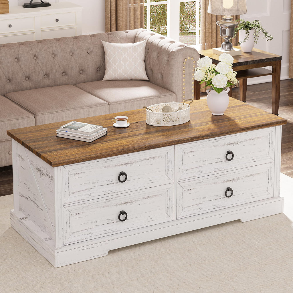 Coffee Table 31.5 in Rustic Center Table with X Design Wooden Pedestal for Living Room, Dark Oak Square Home Office Sofa Side Table for Small Space, Easy Assembly, Space-Saving