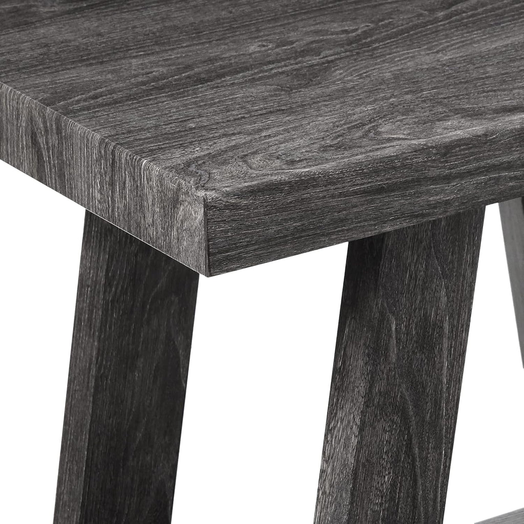 Roundhill Furniture Athens Contemporary Wood Shelf Side Table, Charcoal