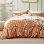 Bedsure Duvet Cover Queen Size - Reversible Floral Duvet Cover Set with Zipper Closure, Green Bedding Set, 3 Pieces, 1 Duvet Cover 90"x90" with 8 Corner Ties and 2 Pillow Shams 20"x26" - Grand Goldman
