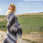 Wohltätigkeit LA Authentische handgewebte mexikanische Decke | Yoga-Decken, Outdoor, Picknick, Strand, Camping | Reitsattel | Serape 50x70 Zoll - Sand, Packung mit 1