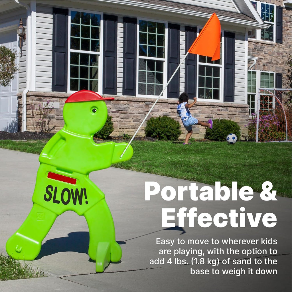 Step2 Kid Alert Street Safety Sign, Kids at Play Signage for Neighborhood Safety, 32-Inch Tall Reflective Caution Sign with Warning Flag