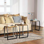 SRIWATANA Nesting Tables, Vintage Side End Tables Living Room, Coffee Snack Table Set of 3