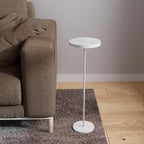 Small Side Table, Metal Round Drink Table, Desktop Diameter 7.87“ for Living Room Bedroom Small Spaces Sofa Couch Chair, White