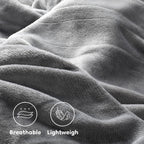 Elektrisch verwarmd deken 72" x 84" volledige maat flanellen stof met 4 verwarmingsniveaus & 10 uur automatische uitschakeling, ademend warm en wasbaar voor zacht en bed - lichtgrijs
