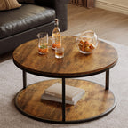 JUMMICO Square Coffee Table with Dual Storage Compartments, Modern Wood Cocktail Table for Living Room, Farmhouse Lounge & Office Reception (Gray & White)