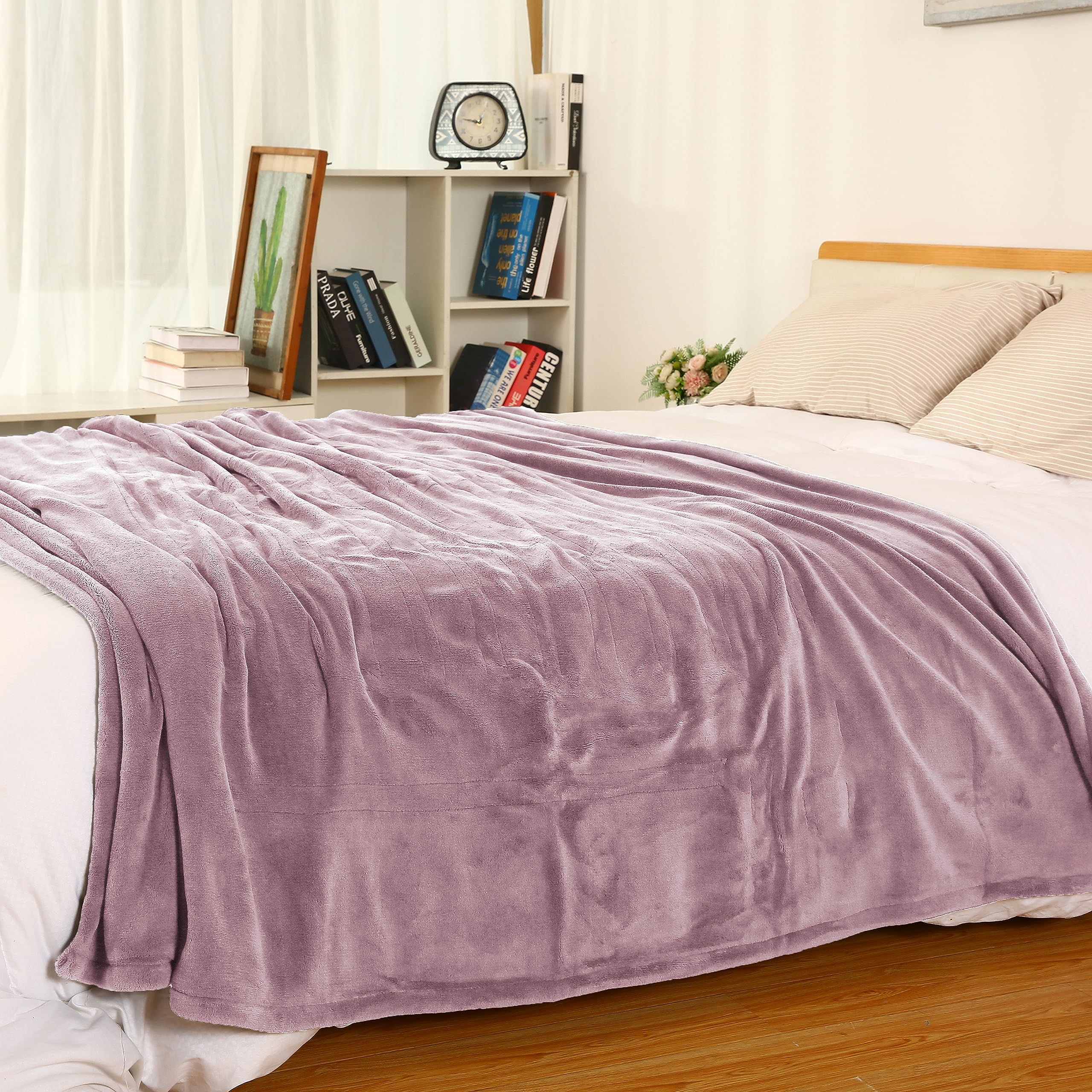 Couverture chauffante électrique DUODUO 72"x84" en polaire corail chaude avec 4 réglages de chaleur et arrêt automatique de 10 heures Protection contre la surchauffe - Gris 