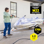 Kärcher Pressure Washer K1700, CETA Certified, 3 Spray Nozzles, Detergent Tank, for Cars, Driveways, Siding, Patios, 1.2 max. GPM