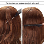 Boao 12 Packs Rat Tail Combs Black Hair Comb Stainless Steel Pin Tail Carbon Fiber Heat Resistant for Women Braids Hair Styling(Black)