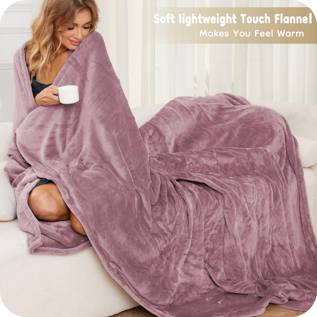 Elektrisch verwarmd deken 72" x 84" volledige maat flanellen stof met 4 verwarmingsniveaus & 10 uur automatische uitschakeling, ademend warm en wasbaar voor zacht en bed - lichtgrijs
