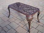 Oakland Living Mississippi Cast Aluminum Cocktail Table, 35-Inch by 18-Inch, Antique Bronze