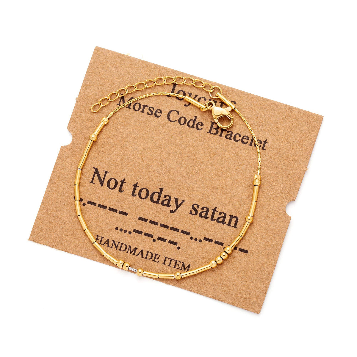 Bracelets en code Morse JoycuFF Pas Aujourd'hui Satan pour Femmes Mère Fille Amie Inspirants Motivation Encouragement Bijoux en acier inoxydable Cadeaux Bracelet en or