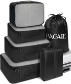 BAGAIL 8 Set Packing Cubes Luggage Organizer Bags for Travel Accessories-Cream