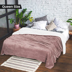 Utopia Bedding Sherpa Blanket Queen Size (Plum, 90x90 Inches) - Soft Lightweight Plush Fleece Reversible Blanket for Bed, Sofa, Couch, Camping and Travel