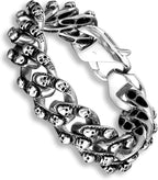 Urban Jewelry Skull Head Gothic Biker Bracelet for Men 316L Stainless Steel Mens Link Bracelet
