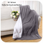 Couverture chauffante électrique DUODUO 72"x84" en polaire corail chaude avec 4 réglages de chaleur et arrêt automatique de 10 heures Protection contre la surchauffe - Gris 