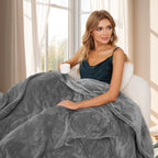 Elektrisch verwarmd deken 72" x 84" volledige maat flanellen stof met 4 verwarmingsniveaus & 10 uur automatische uitschakeling, ademend warm en wasbaar voor zacht en bed - lichtgrijs