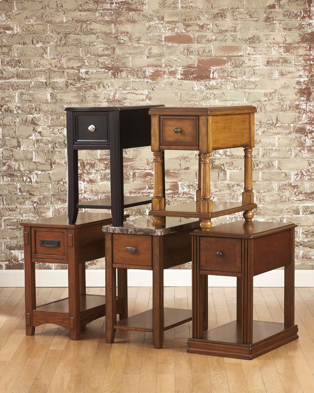 Signature Design by Ashley Breegin New Traditional Wooden Chair Side End Table, Brown