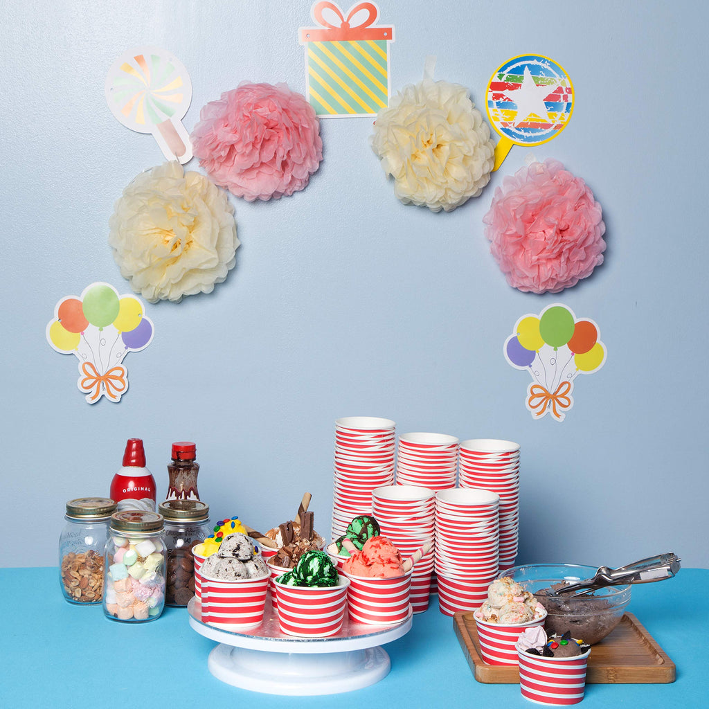 TYPTOP Ice Cream Cups - 100 Pack Ice Cream Sundae Cups, Frozen Yogurt Dessert Cups