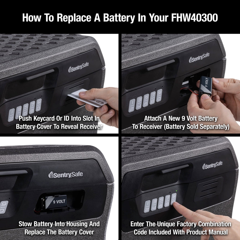 SentrySafe Kohlegrau wasserdichter und feuerfester Safe, Schließfach mit Tastatur für Dokumente und Hängemappen, Außenmaße: 14,1 x 16,6 x 13,8 Zoll, ‎FHW40300