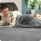Couverture chauffante électrique DUODUO 72"x84" en polaire corail chaude avec 4 réglages de chaleur et arrêt automatique de 10 heures Protection contre la surchauffe - Gris 