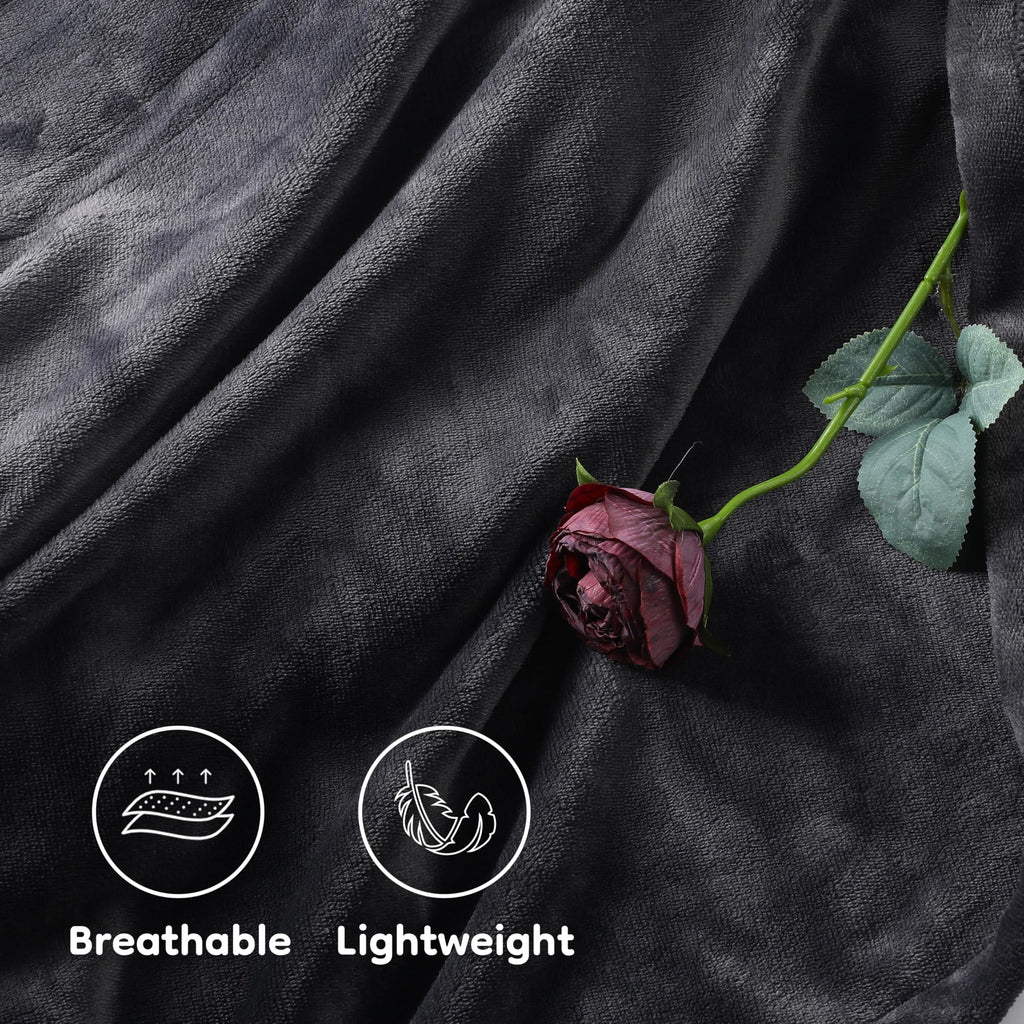 Elektrisch verwarmd deken 72" x 84" volledige maat flanellen stof met 4 verwarmingsniveaus & 10 uur automatische uitschakeling, ademend warm en wasbaar voor zacht en bed - lichtgrijs