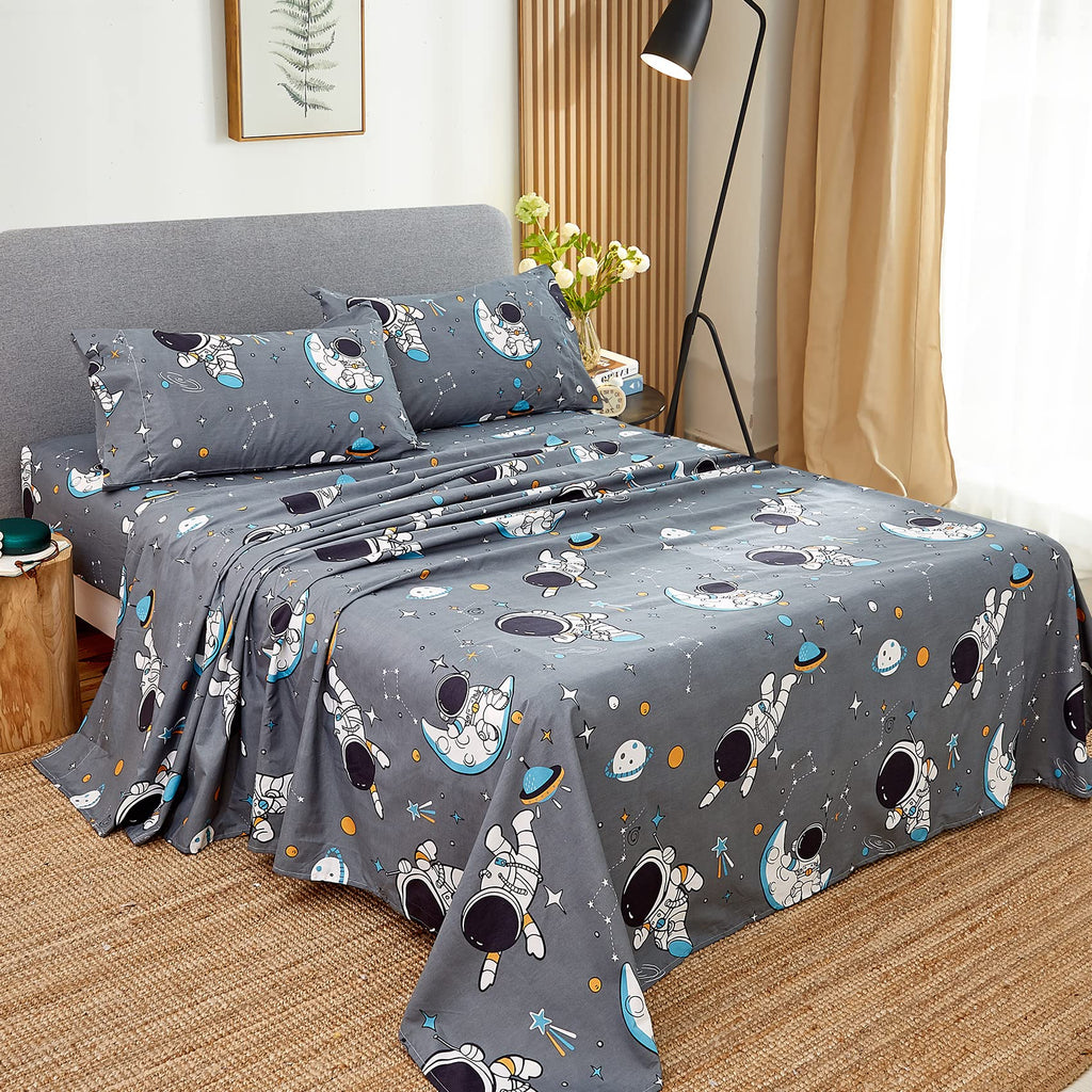 ست ملحفه کودکان یونیکورن صورتی JSD، سایز تویین، ۳ تکه، ملحفه‌های رختخواب میکروفایبر چاپ شده با طرح رنگین کمان برای دختران، جیب عمیق