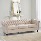 KEIKI 83" Sofa Couch 3-Seater with Button-Tufted Velvet,Mid Century Modern Design Chesterfield Style