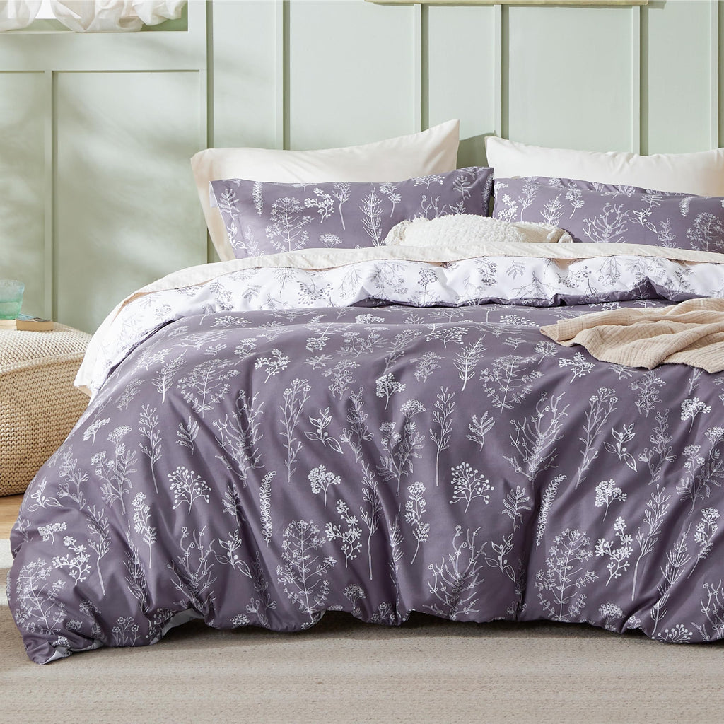 Bedsure Duvet Cover Queen Size - Reversible Floral Duvet Cover Set with Zipper Closure, Green Bedding Set, 3 Pieces, 1 Duvet Cover 90"x90" with 8 Corner Ties and 2 Pillow Shams 20"x26" - Grand Goldman