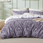Bedsure Duvet Cover Queen Size - Reversible Floral Duvet Cover Set with Zipper Closure, Green Bedding Set, 3 Pieces, 1 Duvet Cover 90"x90" with 8 Corner Ties and 2 Pillow Shams 20"x26" - Grand Goldman