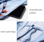 PRODESIGN Kimono Robe for Women - Long Satin Sleepwear Silky Kimono Cover-Up Nightgown Japanese Bathrobe Loungewear Blouse