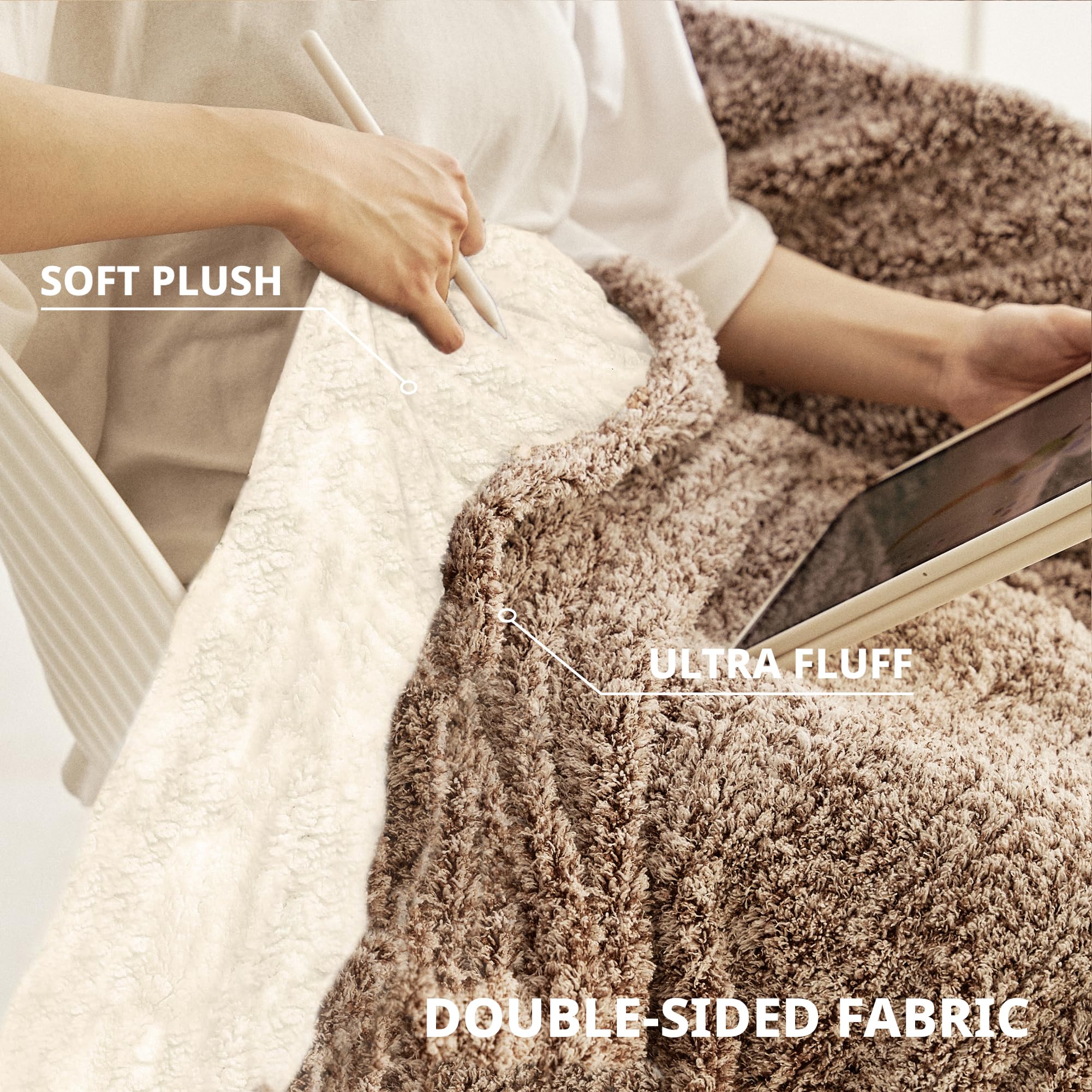 Opvarmet tæppe 50" x 60" - Opvarmet tæppe med 5 varmeniveauer og 3 timers automatisk slukning, maskinvaskbar, ETL &amp; FCC-certificering, overvarmebeskyttelse (Racoon) 