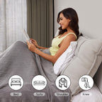 Coperta Elettrica Riscaldata 72"x84" Taglia Completa, Morbido Pile di Corallo con 4 Livelli di Riscaldamento e Spegnimento Automatico dopo 10 Ore, Lavabile in Lavatrice, Tessuto Morbido e Accogliente per la Casa, Grigio Scuro