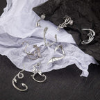 8 Pcs Punk Earrings Dragon Ear Cuff Vintage Retro Snake Bat Crow Ear Climber Earrings Gothic Ear Clip Wrap for Women Men Party Dress