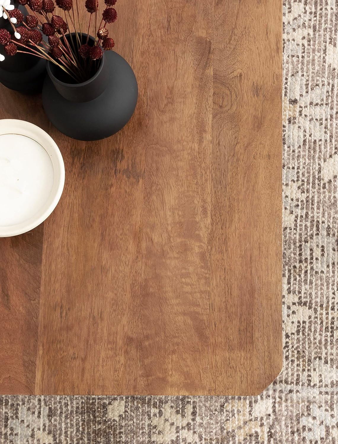 Kate and Laurel Talcott Modern Tiered Square Coffee Table; 26 x 26 x 18; Walnut Brown; Transitional Two-Tier Rectangular Living Room Table with Storage and Mango Wood Construction