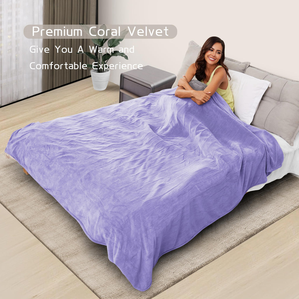 Coperta Elettrica Riscaldata 72"x84" Taglia Completa, Morbido Pile di Corallo con 4 Livelli di Riscaldamento e Spegnimento Automatico dopo 10 Ore, Lavabile in Lavatrice, Tessuto Morbido e Accogliente per la Casa, Grigio Scuro