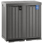 EAST OAK 76 Gallon Outdoor Trash Can | Waterproof Resin Garbage Can with Tiered Lid & Drip Tray | Outside Trash Bin for Patio | Kitchen, Backyard & Deck | Gray Color