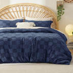 Housse de couette Boho Bedsure - Parure de lit Boho pour toutes les saisons, housse de couette jacquard shabby chic (gris, géométrique, king size, 104"x90")