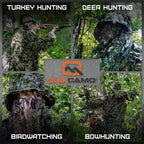 Mossy Oak NWTF Obsession Camo Face Mask Leafy Bucket Hat for Turkey Hunting Leafy Suits Camo Gear (Adjustable OSFM)