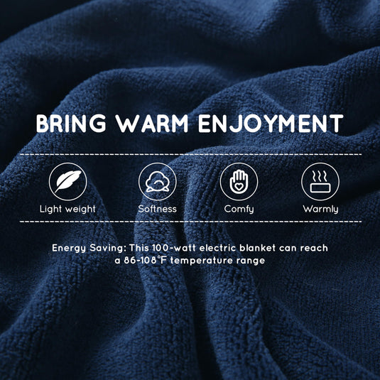 DUODUO Heated Electric Blanket 72"x84" Full Size Warm Coral Fleece with 4 Heat Settings & 10 Hours Auto Shut Off Overheating Protectsion - Grey