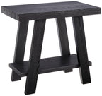 Roundhill Furniture Athens Contemporary Wood Shelf Side Table, Charcoal