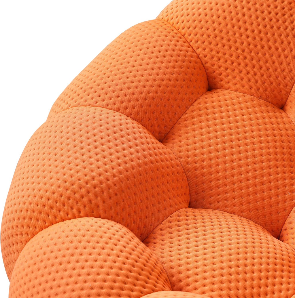 JACH Bubble Sofa Curved Couch Set, Comfy Upholstered Sofa, Mesh Fabric 3D Honeycomb Shape Modern Couches for Living Room, Apartment (Orange, 1 Seater, 2 Seater, 3 Seater, Ottoman)